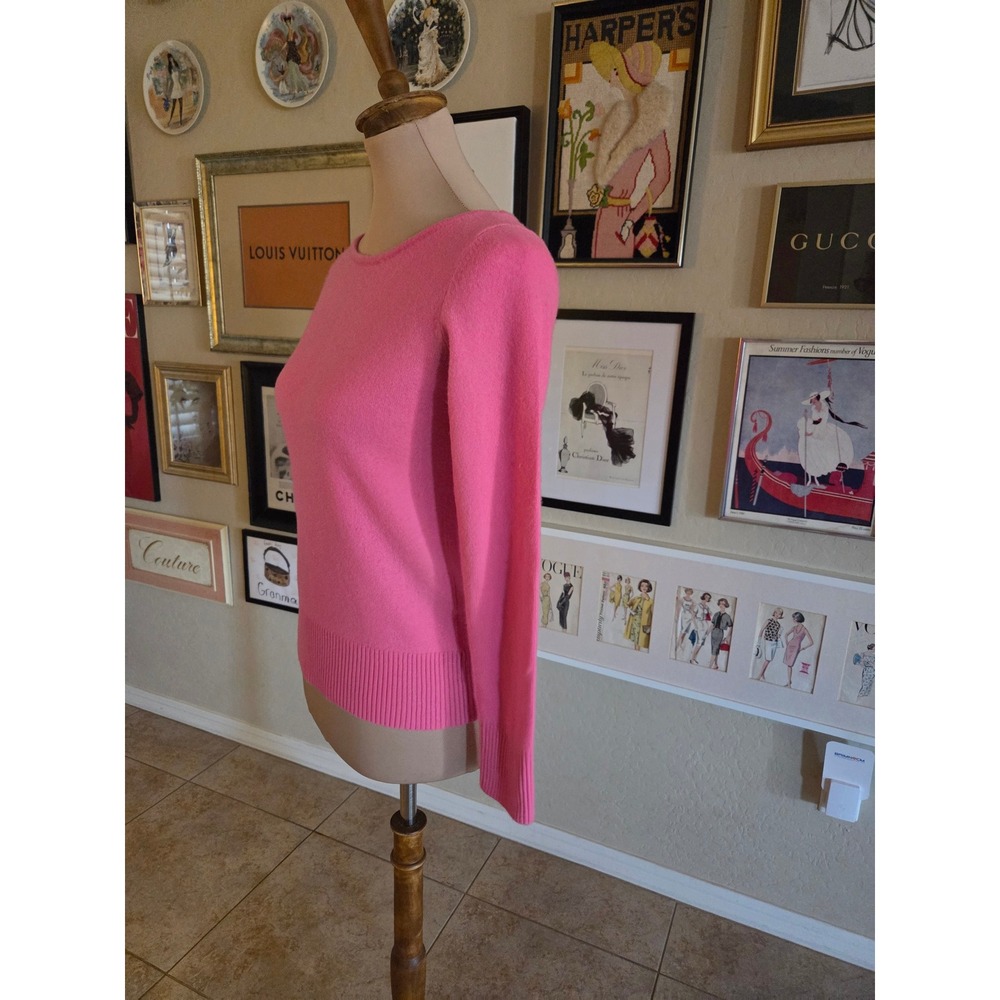 Lilly Pulitzer Fairley 100% Cashmere Pink Button Back Boatneck Sweater - Picture 3 of 6